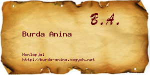 Burda Anina névjegykártya
